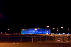 Stadio Municipale di Breslavia illuminato